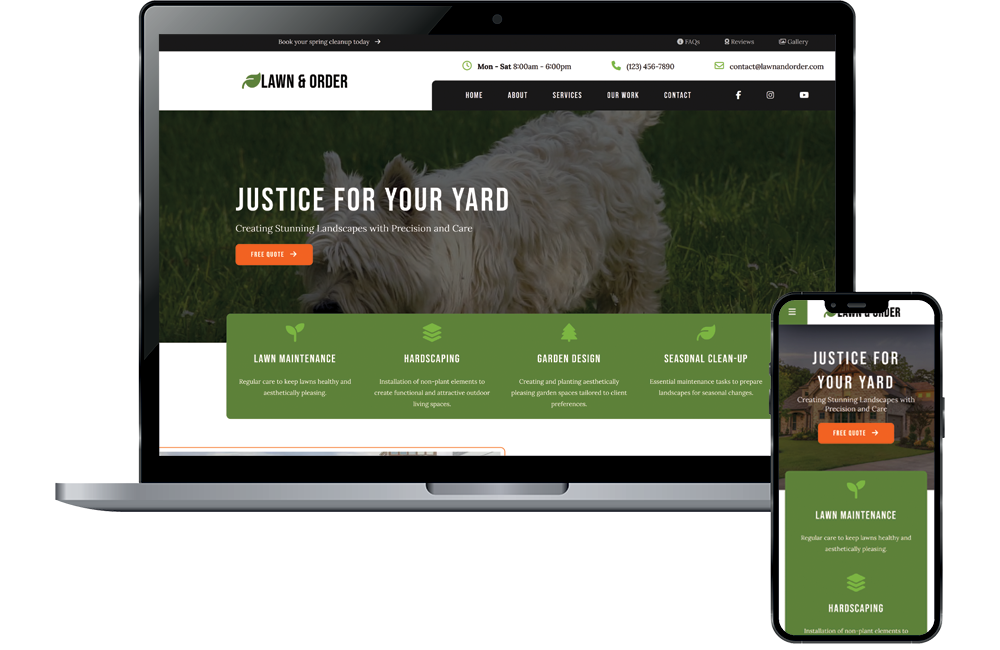 lawn & order web & mobile render